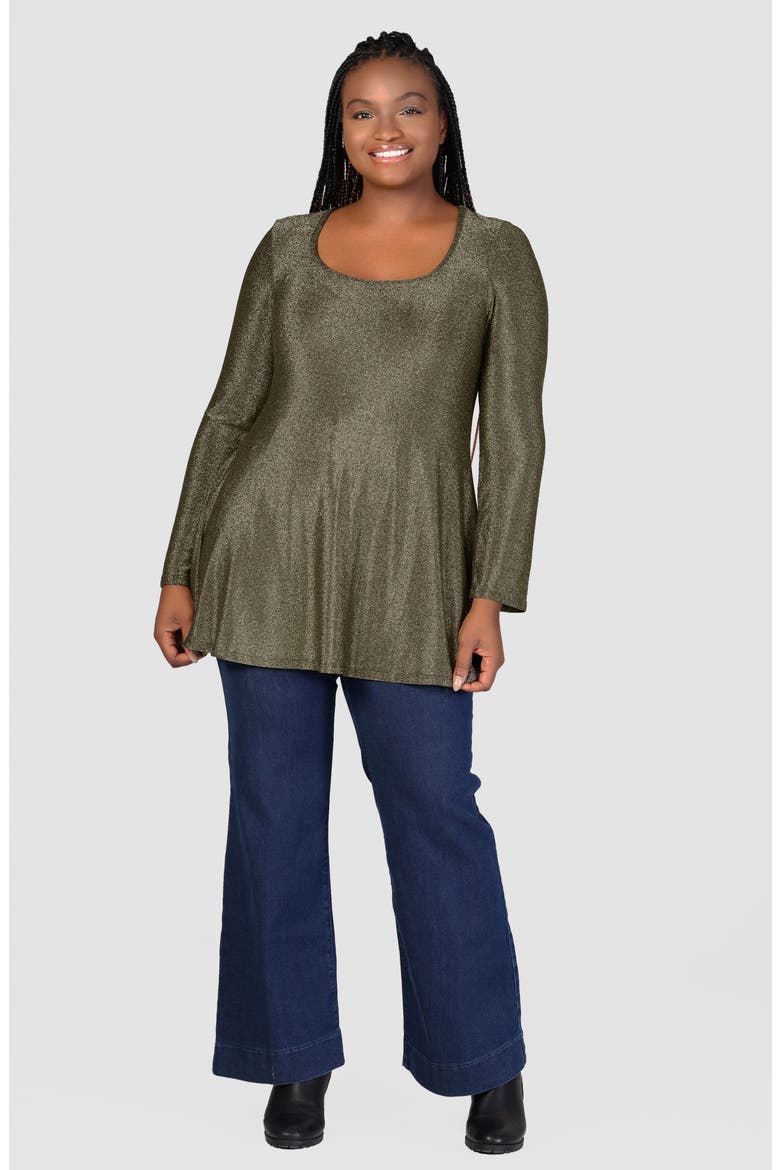 Metallic Tunic Top, Alternate, color, GOLD