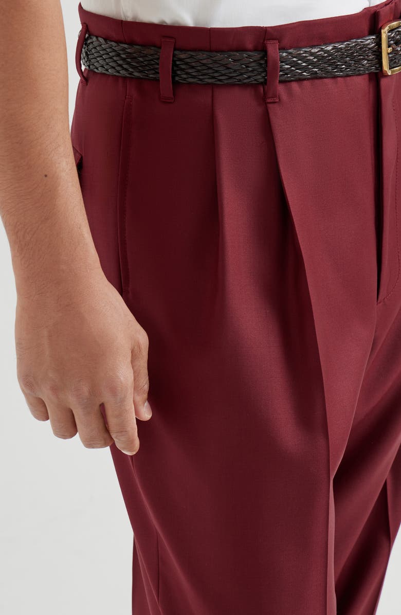 Brunello Cucinelli Virgin wool trousers, Alternate, color, Cherry