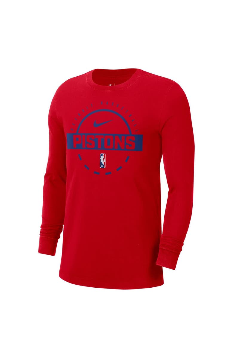 Nike Men's Nike Red Detroit Pistons Authentic Long Sleeve Practice T-Shirt, Alternate, color, Red