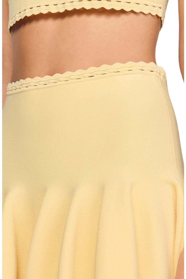 Short knit skater skirt, Alternate, color, Butter
