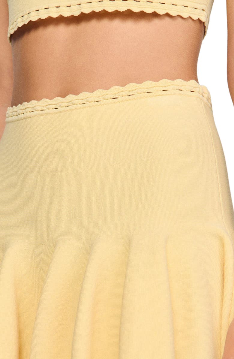 SANDRO Short knit skater skirt, Alternate, color, Butter