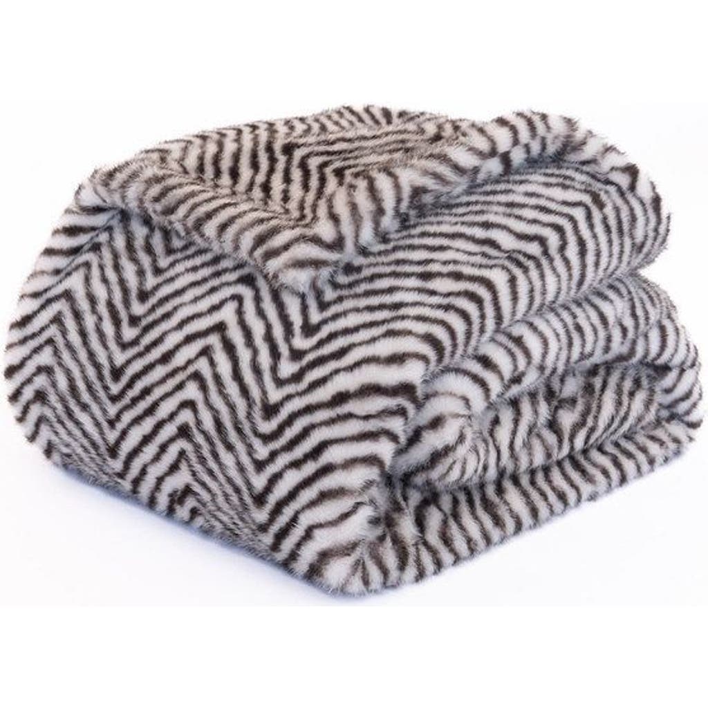 Sea To Me Blankets San Diego Safari Plush Faux Fur Throw Blanket In Black
