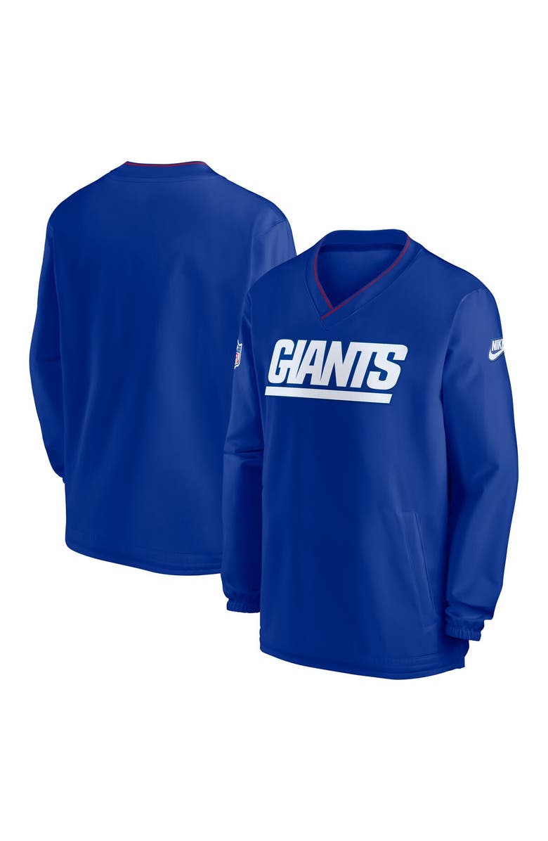 Nike Men's Nike Royal New York Giants 2024 Sideline Throwback Logo Long-Sleeve V-Neck Windshirt, Main, color, Royal