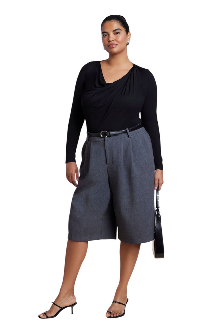 Twisted Drape Top (plus), Alternate, color, BLACK ONYX