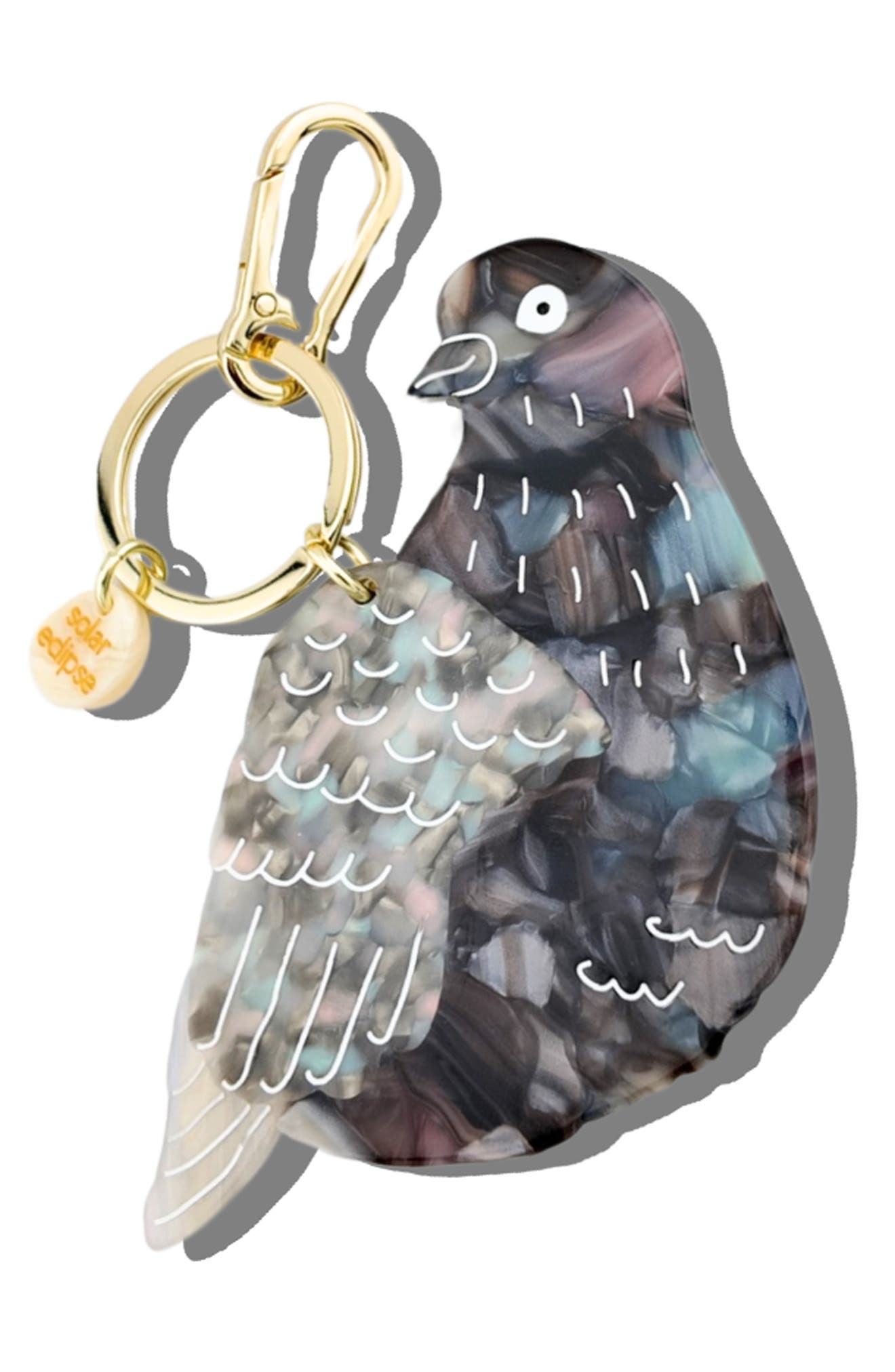 Pigeon Bag Charm, Main, color, GRAY