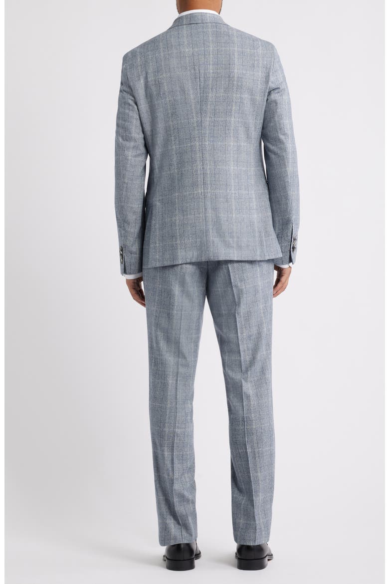 Huge Slim Fit Grey Glen Check Wool Suit, Alternate, color, OPEN BLUE