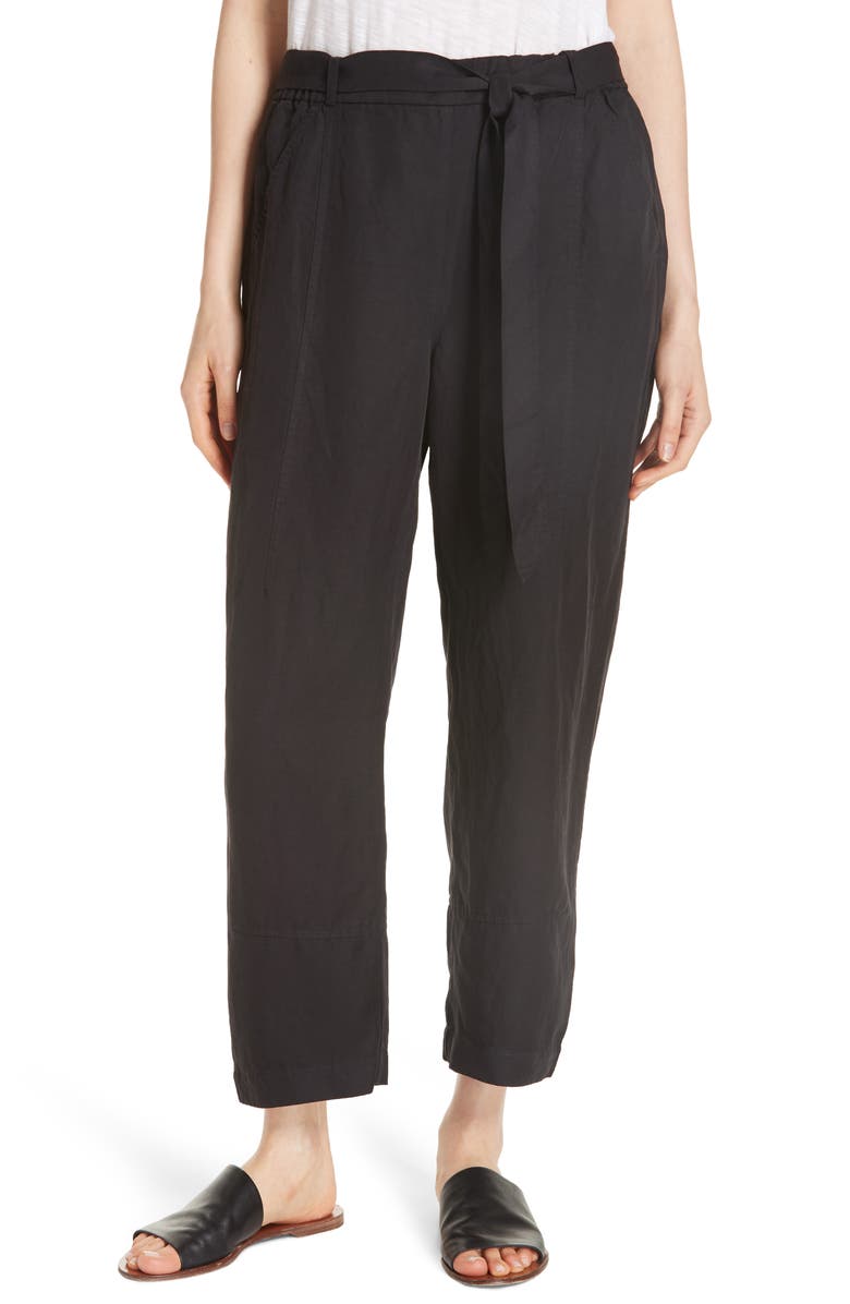 Eileen Fisher Lantern Twill Ankle Pants, Main, color, 