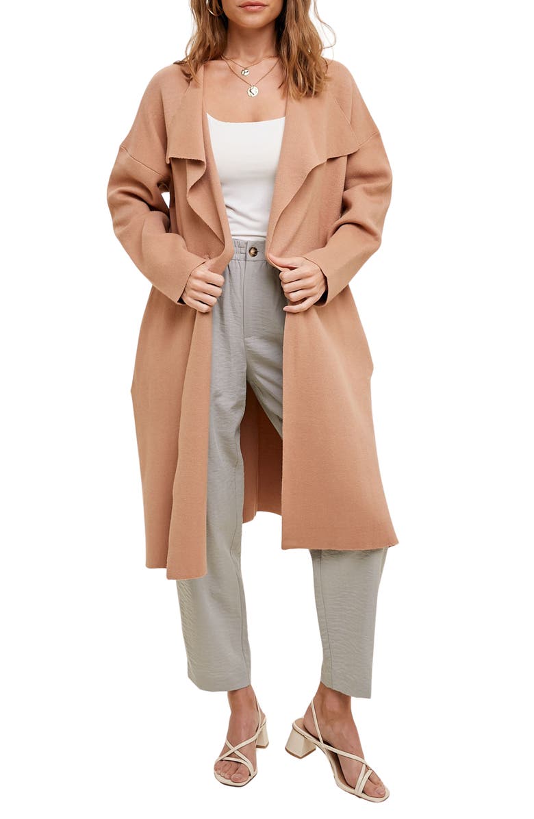 WISHLIST Draped Sweater Coat, Main, color,