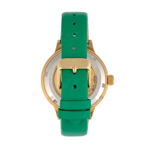 Empress Alice Automatic Skeleton Leather-band Watch In Gold
