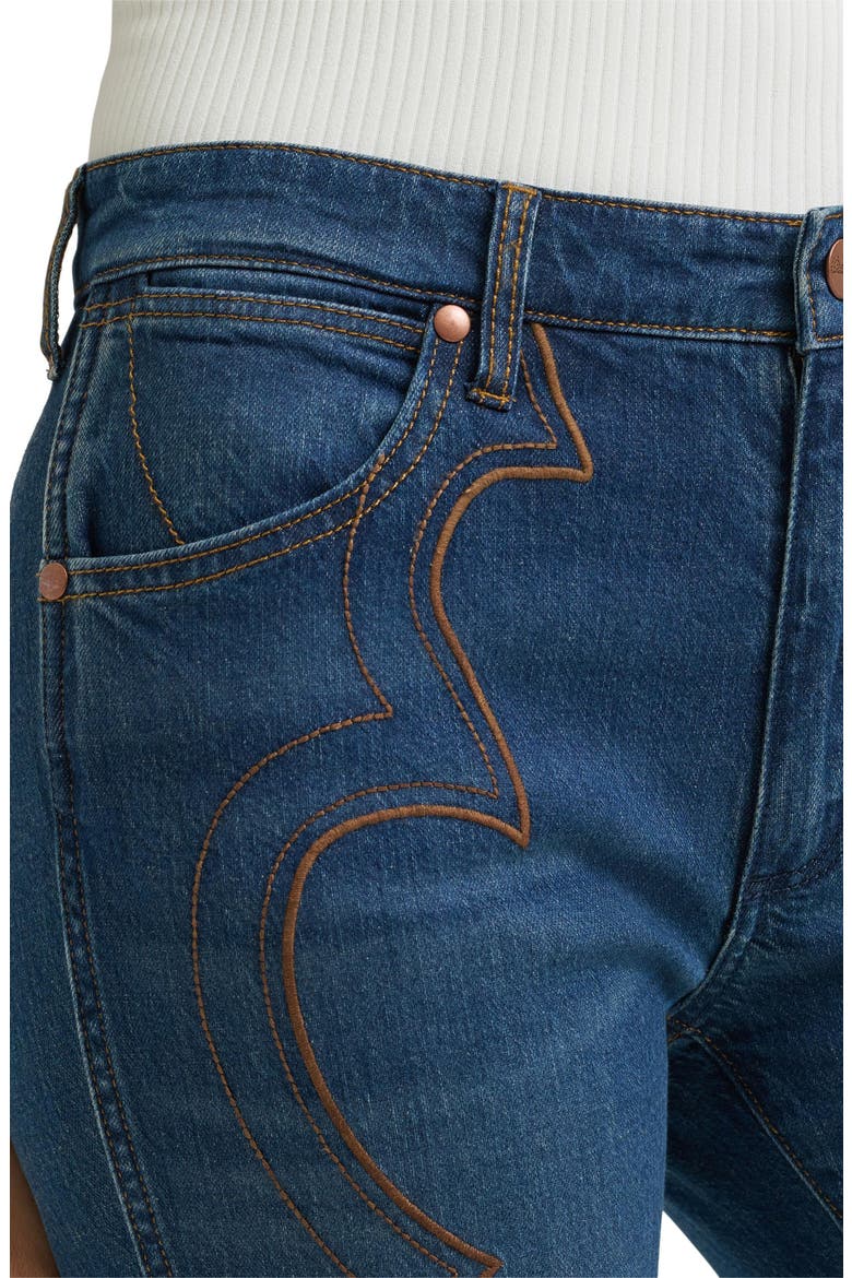 70s Flare Western Stitch High Waist Flare Jeans, Alternate, color, SALOON SHADOW