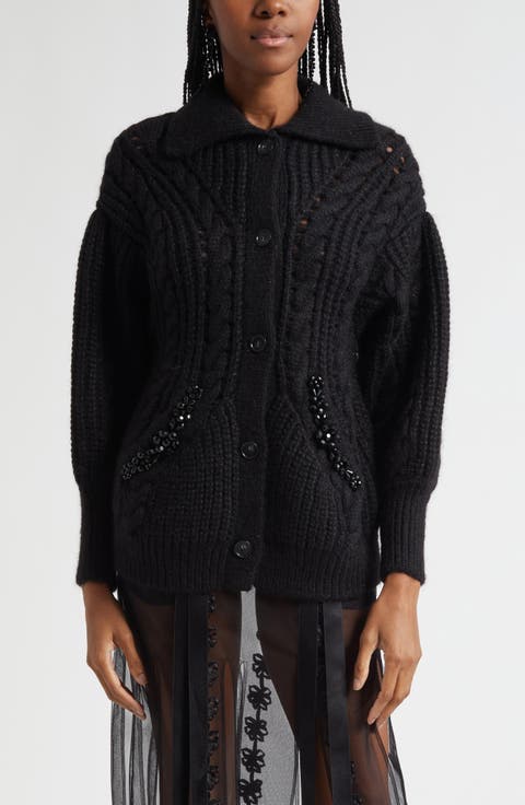 Sculpted Cable Knit Cardigan
