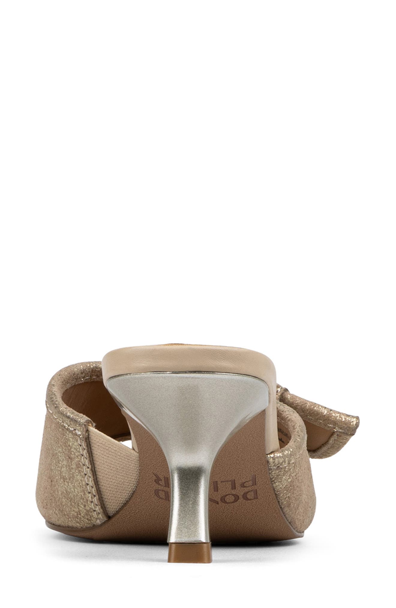Buckle Mule, Alternate, color, PLATINUM