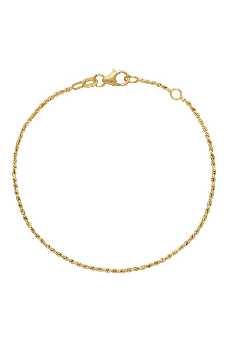 14K Gold Thin Rope Chain Bracelet (Nordstrom Exclusive), Main, color, 14K YELLOW GOLD