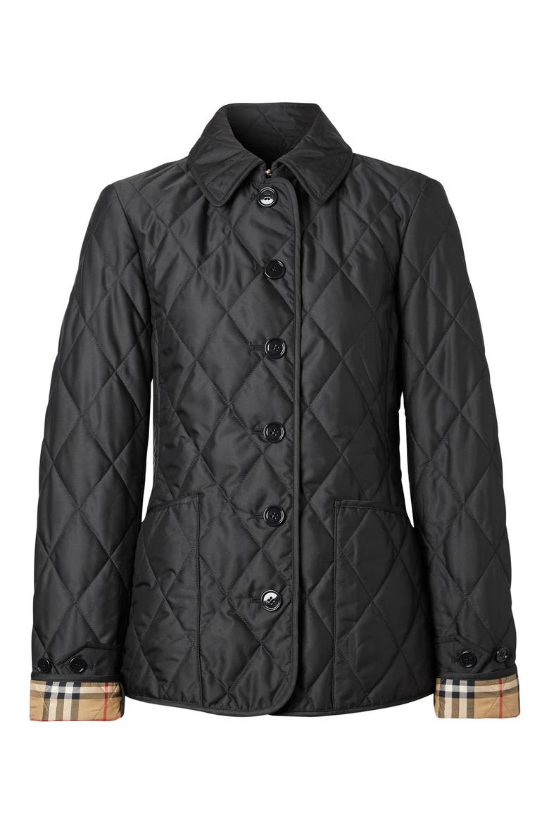 Fernleigh Thermoregulated Diamond Quilted Jacket, Alternate, color, BLACK