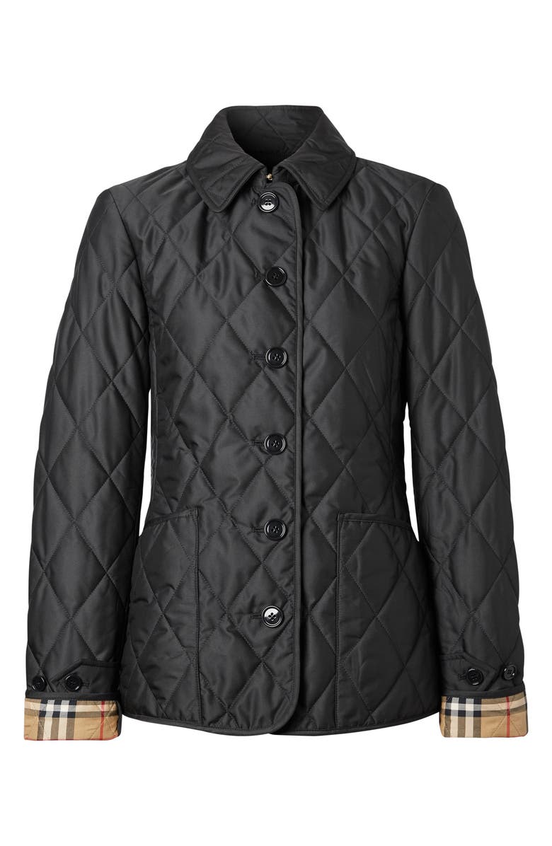 Burberry Fernleigh Thermoregulated Diamond Quilted Jacket, Alternate, color, Black
