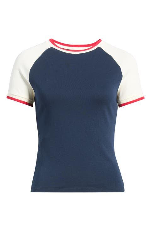 Stretch Cotton Raglan T-Shirt