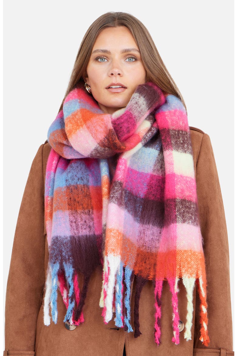 Color Block Super Fluffy Scarf, Main, color, Multi
