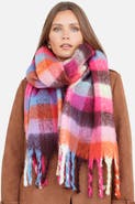 Yumi Color Block Super Fluffy Scarf