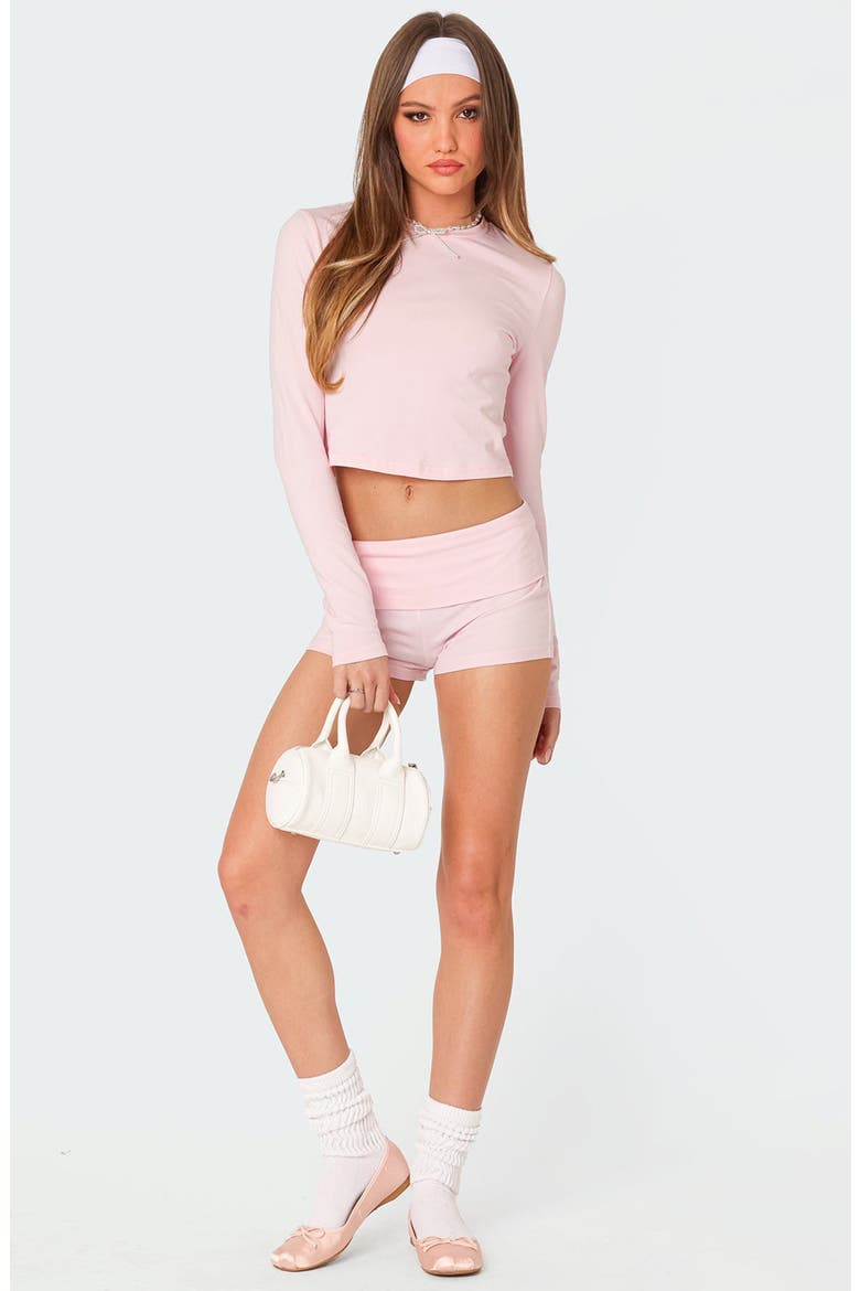 Meg Stretch Cotton Crop Top, Alternate, color, PINK