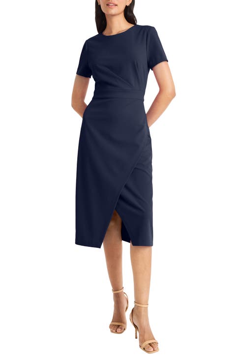 Short Sleeve Tulip Hem Midi Dress