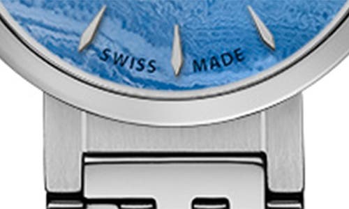 Fendi Forever Diamond Bracelet Watch, 19mm In Silver/blue Chalcedony