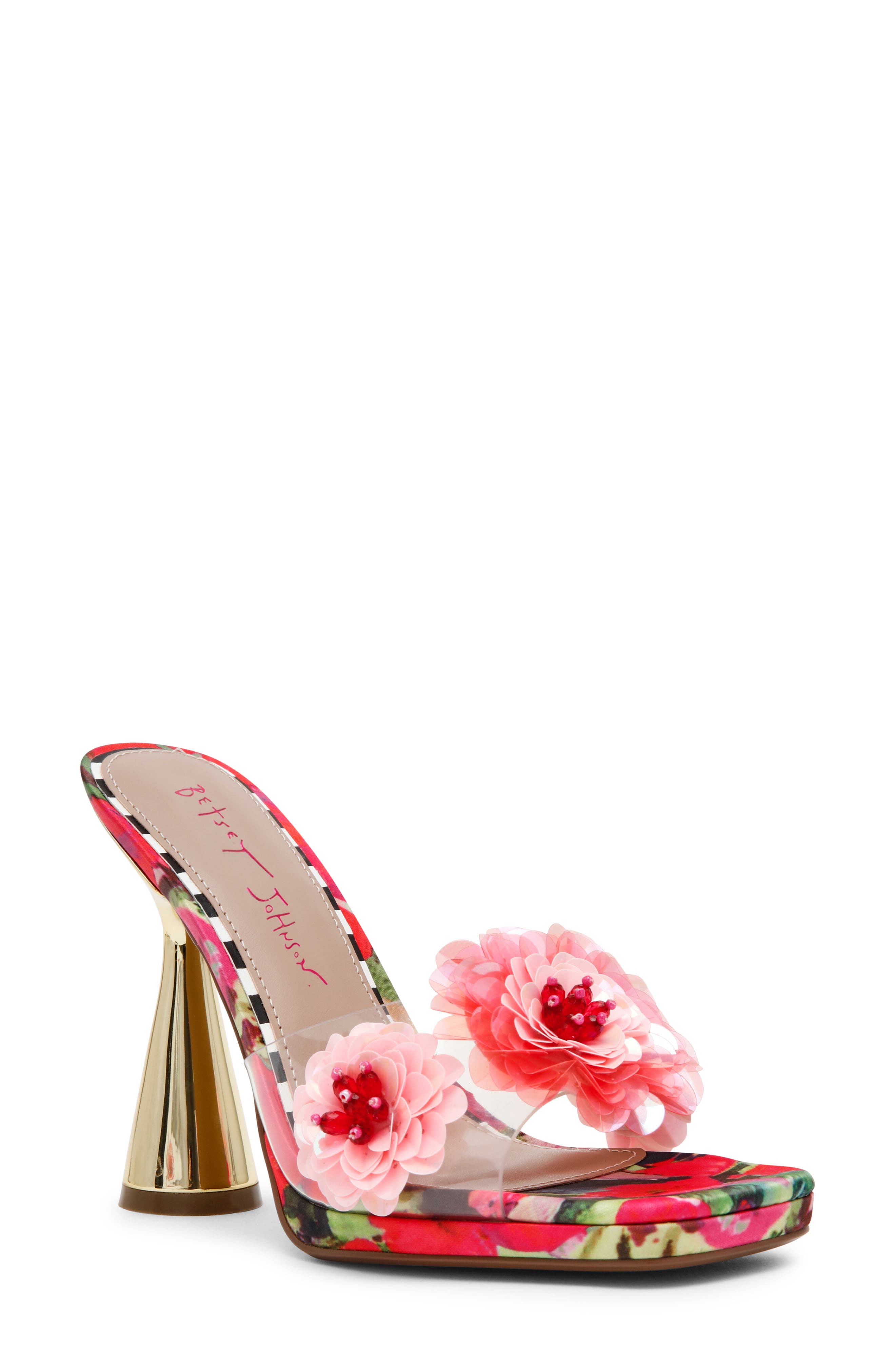 Betsey Johnson Blondee Sandal, Main, color, Red/ Green Floral