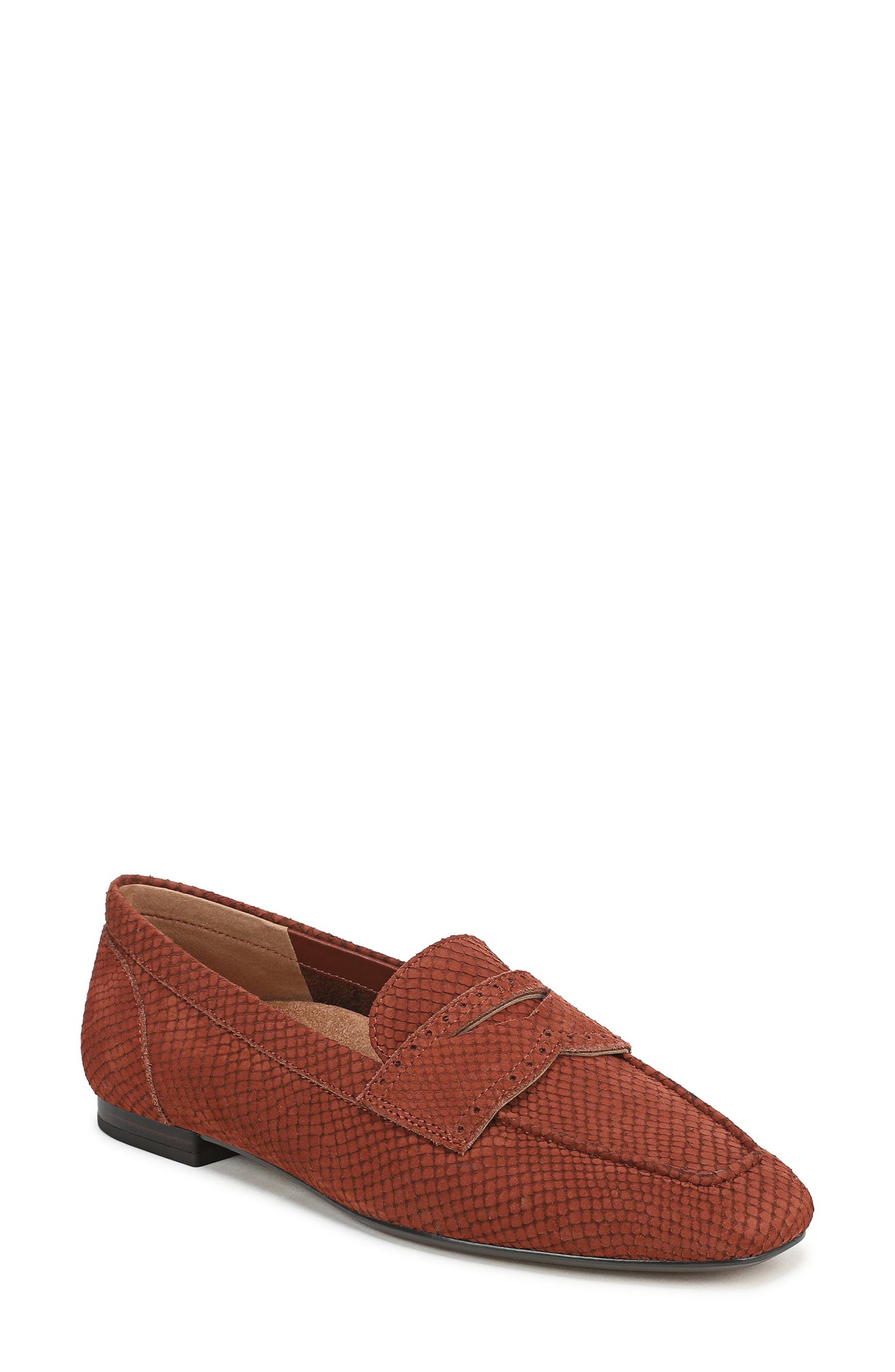 Sadie Penny Loafer, Main, color, BAKED CLAY NUBUCK