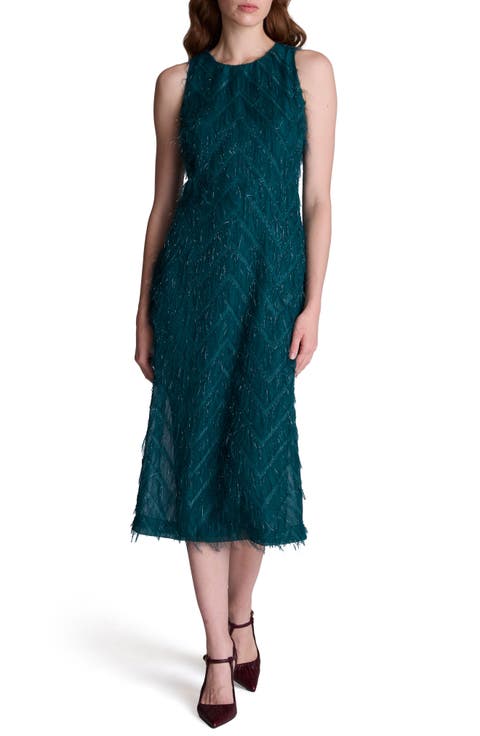 Fringe Racerback Midi Sheath Dress