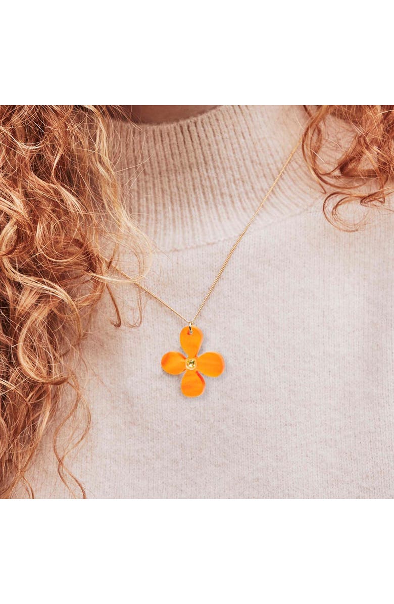 Toolally Daisy Pendant Necklace - Orange Pearl, Alternate, color, Orange Pearl