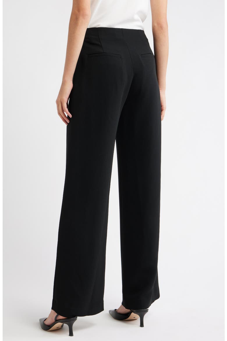 Vida High Waist Wide Leg Crepe Pants, Alternate, color, BLACK