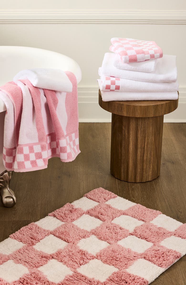 MACKENZIE CHILDS Checkerboard Pink Bath Rug, Alternate, color, Pink