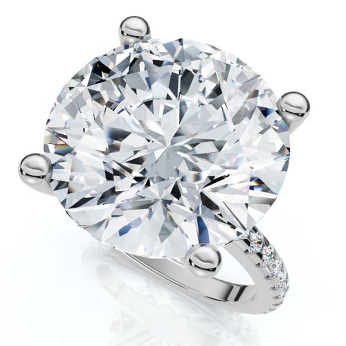 Bliss Diamond Certified 10 1/3ct Round Diamond Engagement Ring With Accents 14k Gold Lab Grown In 14k White Gold
