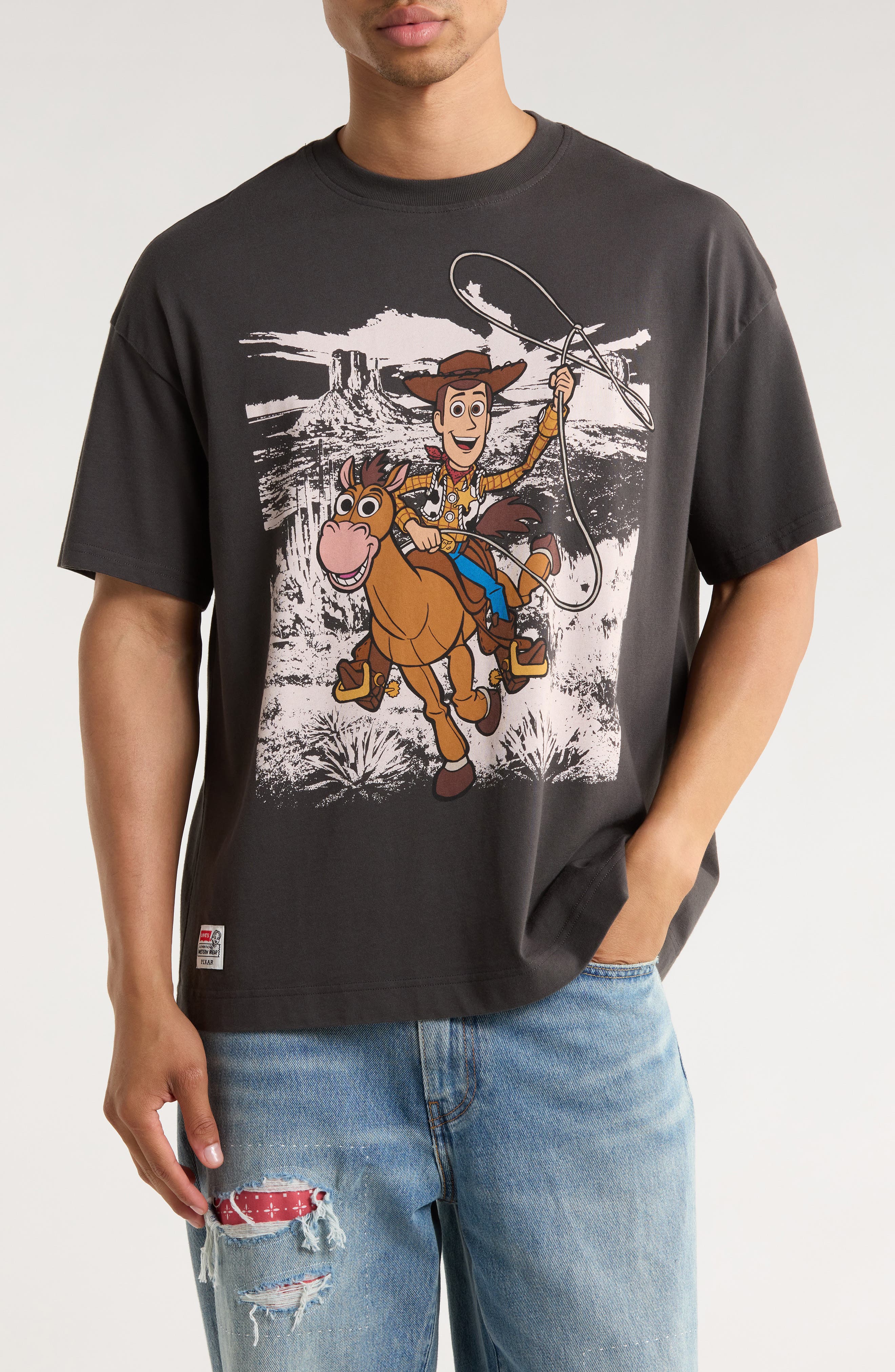 Levi's x Toys Story Woody Boxy Cotton Graphic T-Shirt (Men