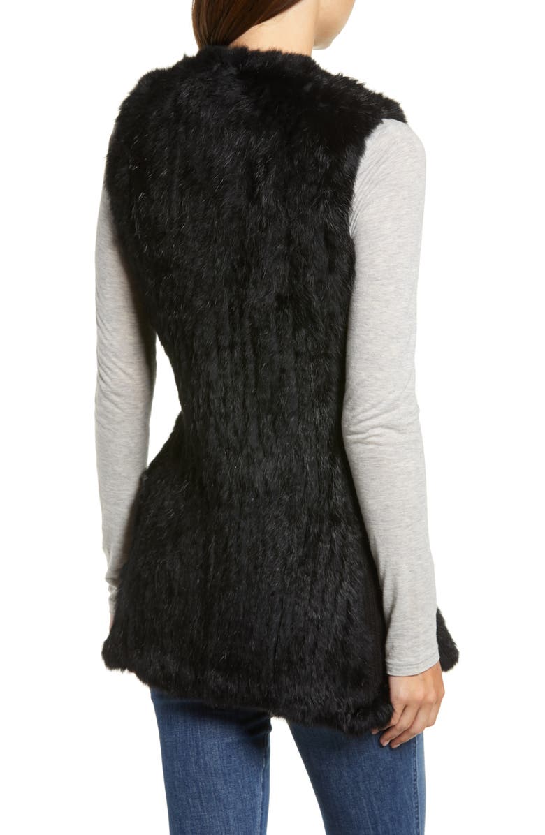 Love Token Genuine Rabbit Fur & Knit Vest, Alternate, color,