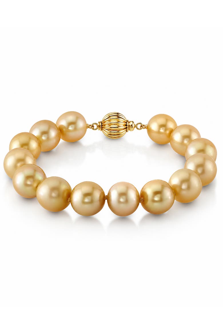 10-11mm Golden South Sea Pearl Bracelet, Main, color, Yellow Gold Clasp