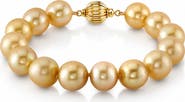 The Pearl Source 10-11mm Golden South Sea Pearl Bracelet