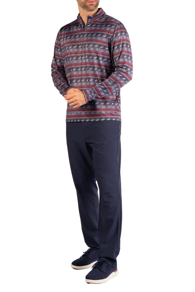 Holiday Reindeer Performance Quarter Zip Top, Alternate, color, NAVY