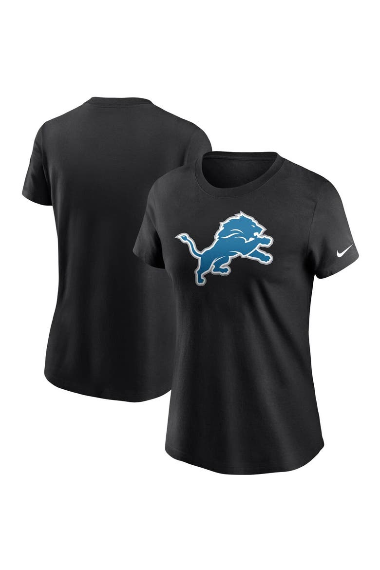 Women's Nike Black Detroit Lions Logo Essential T-Shirt, Main, color, Black