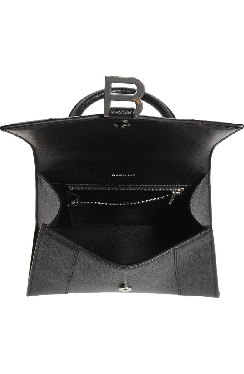 Balenciaga Small Hourglass Leather Top Handle Bag, Alternate, color,