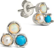 Sterling Forever Bermuda Imitation Pearl Stud Earrings