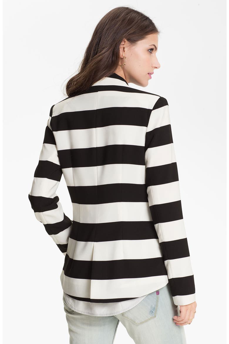 B.C.N.U. Stripe Double Breasted Blazer, Alternate, color, BLACK
