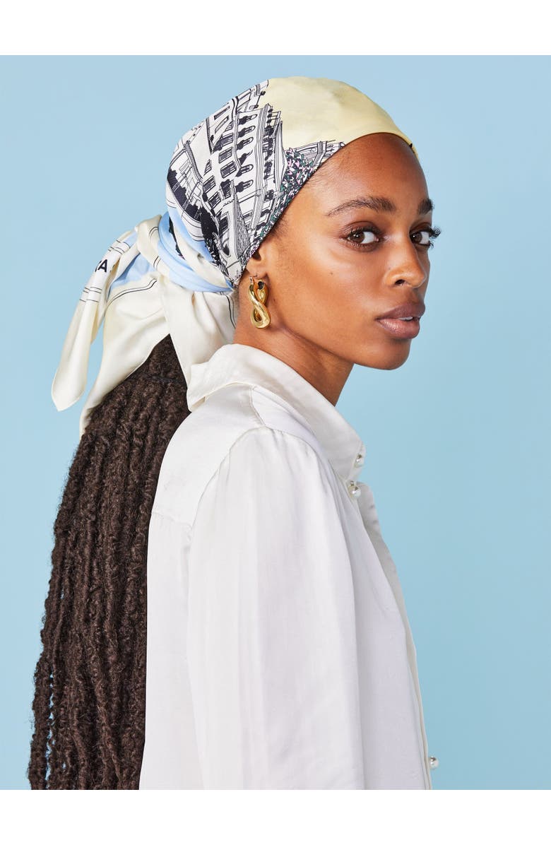 Callas Milano Como Lake Como Silk Scarf, Alternate, color, Beige