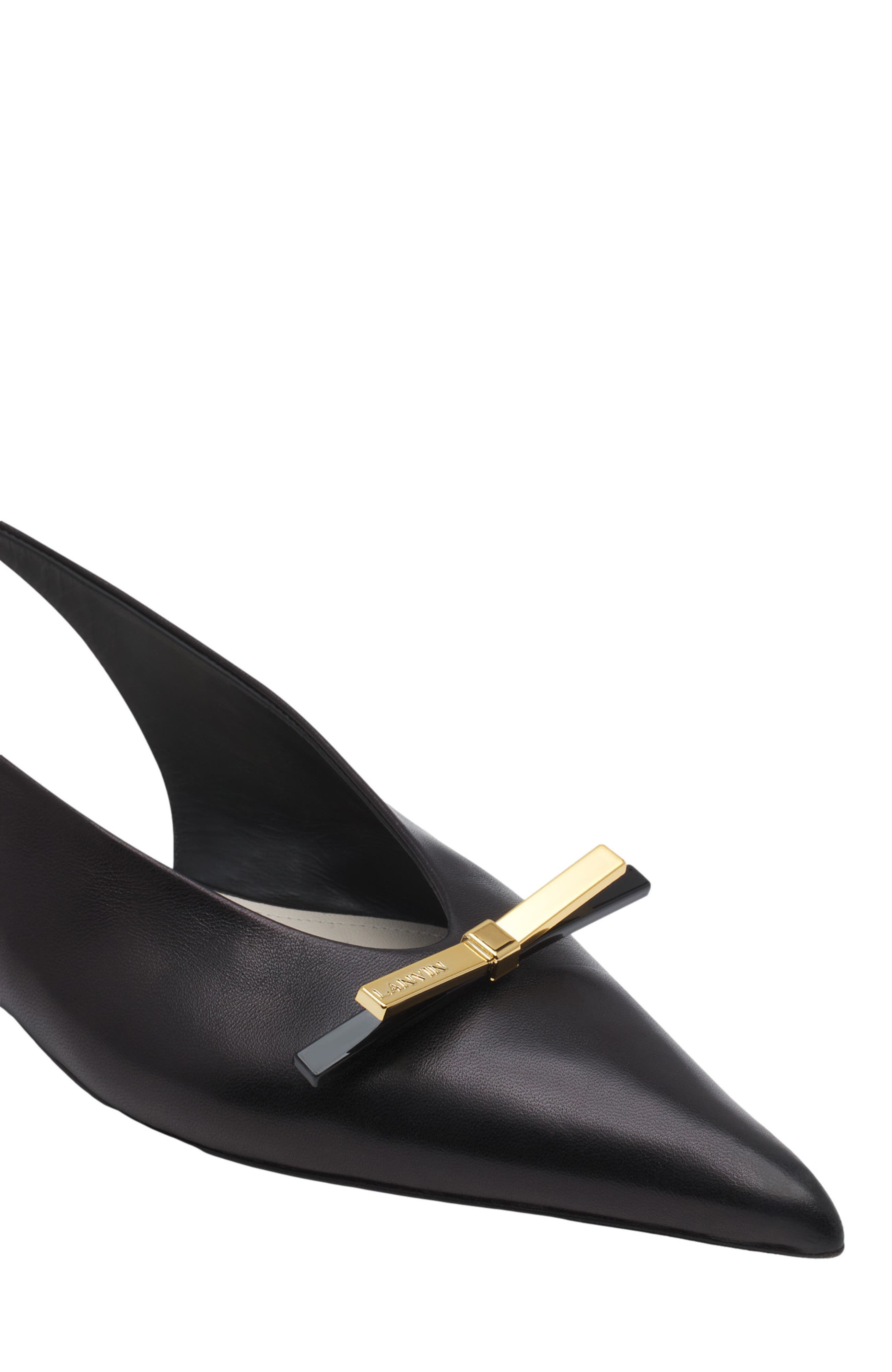 Lanvin BOW LEATHER SLINGBACK, Alternate, color, 