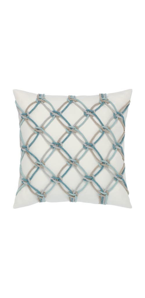 Elaine Smith Rope Hand Knotted Macrame Indoor & Outdoor Woven Accent Pillow
