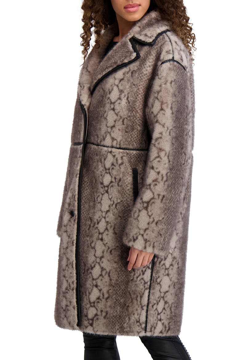 Faux Fur Jacket, Alternate, color, MED GREY