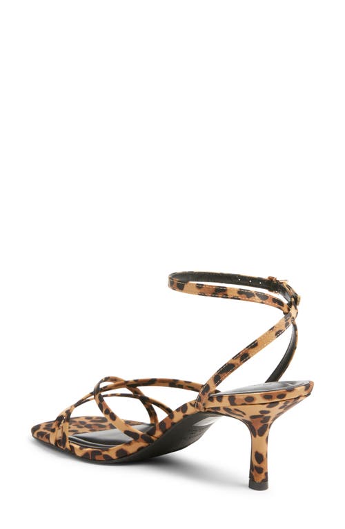 Open Edit Remington Ankle Strap Sandal In Tan Leopard