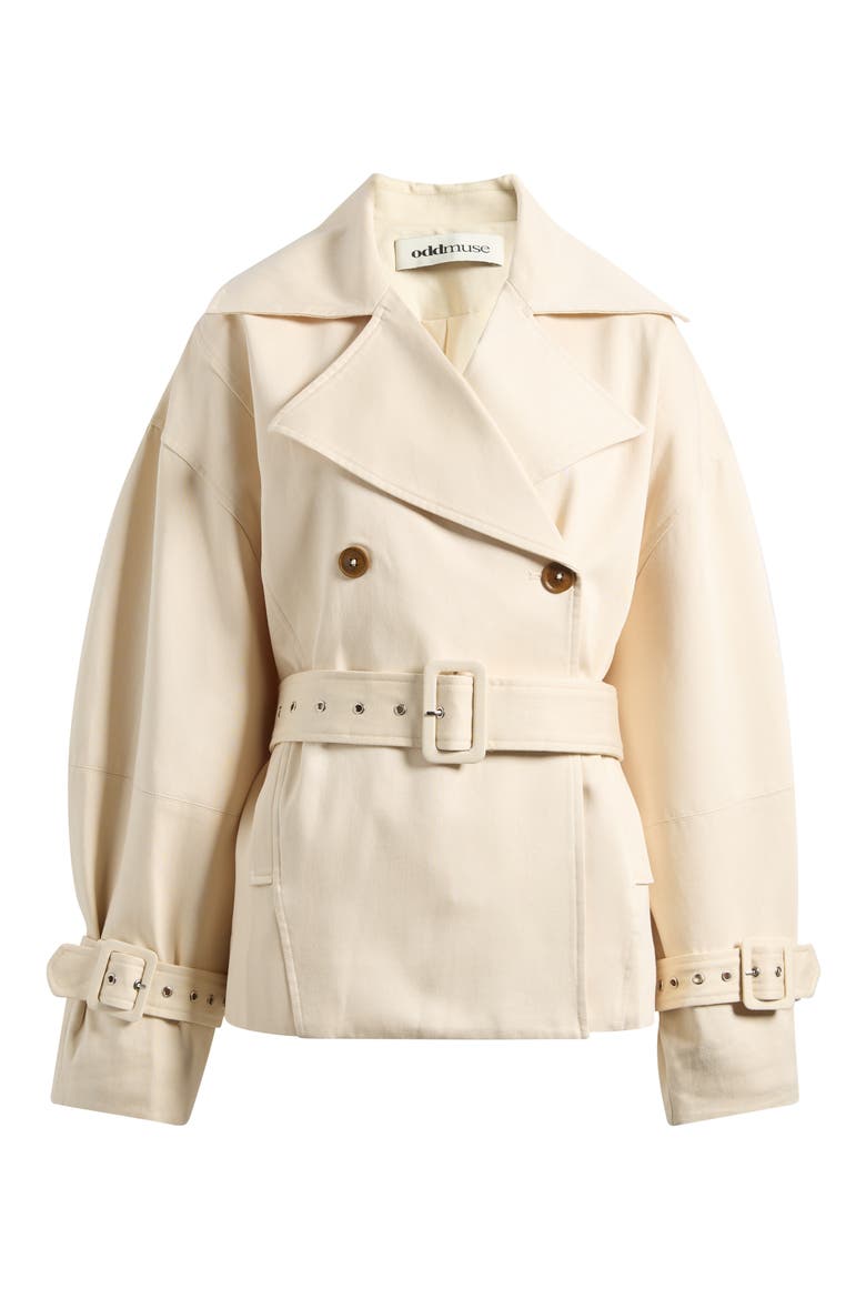 Double Breasted Short Trench Coat, Alternate, color, STONE