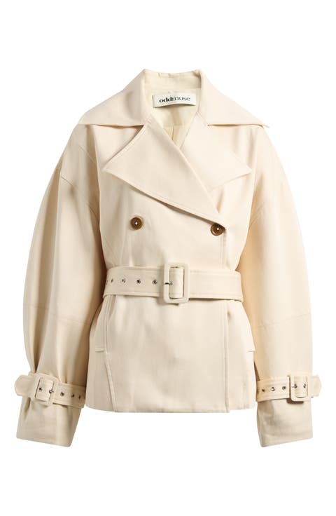 Double Breasted Short Trench Coat