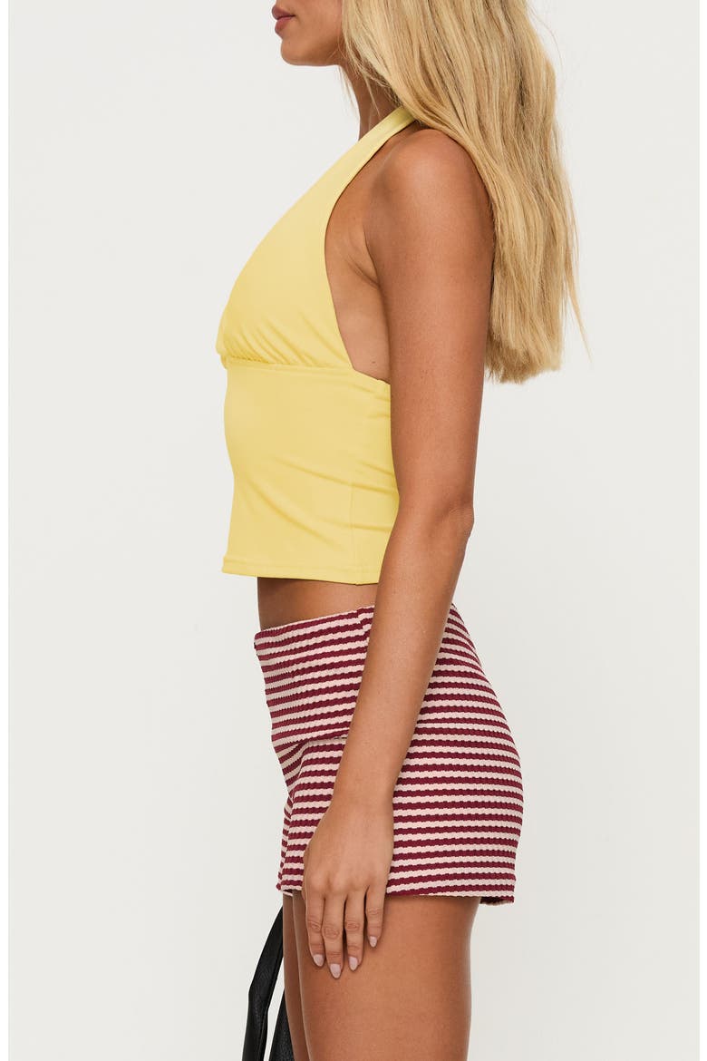 Whimsy Lemon Crop Halter Top, Alternate, color, LEMON