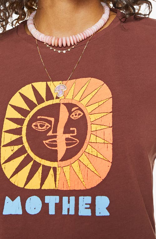 Mother Womens Sum Moon The Lil Sinful Graphic-pattern Cotton-jersey T-shirt In Burgundy